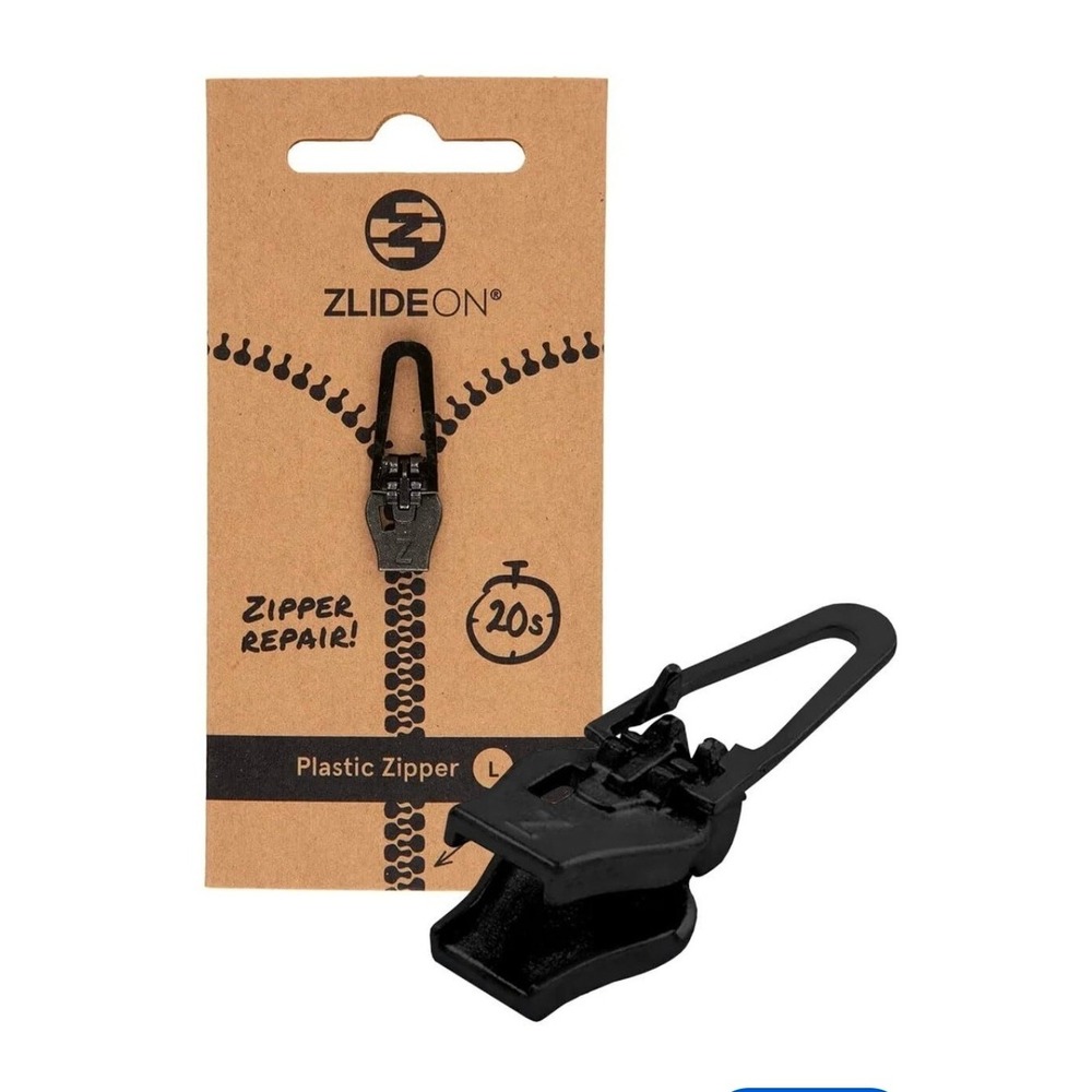 ZlideOn Zipper Repair Slider for Plastic Zippers Large Black 10531/5B